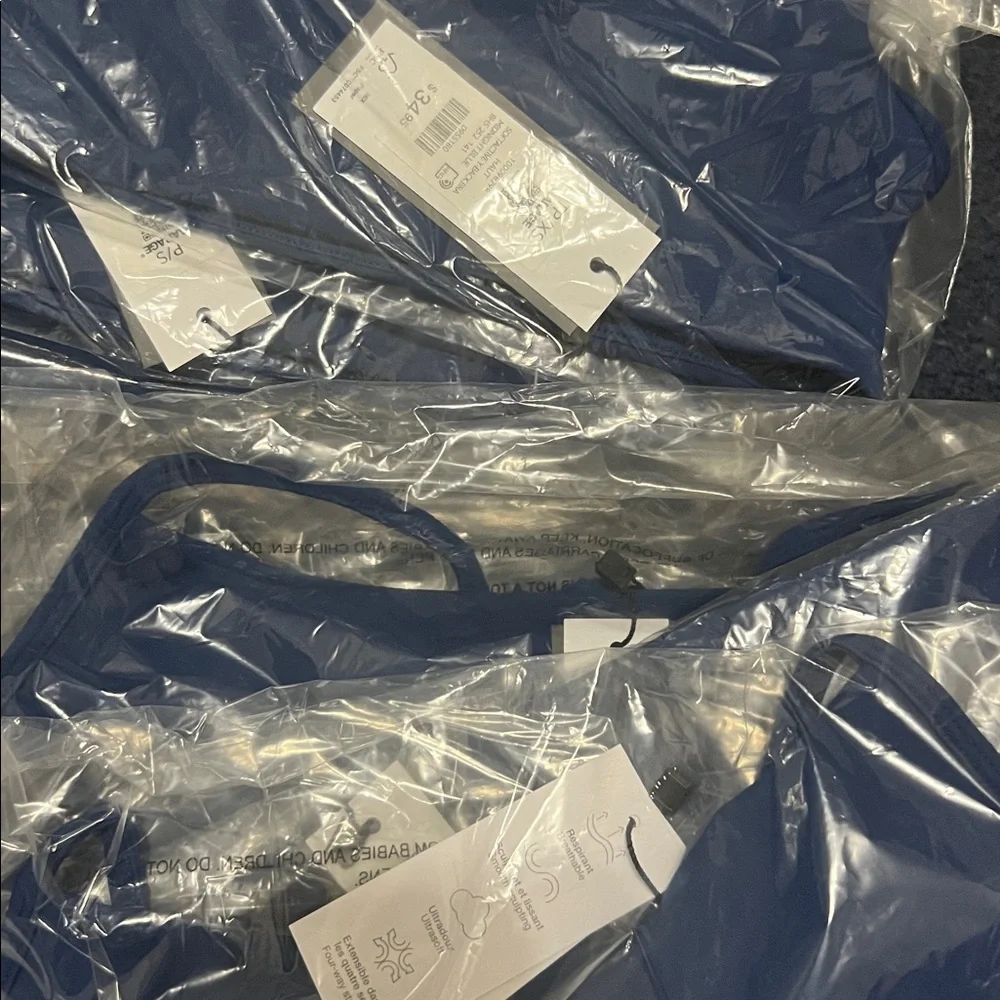 NWT Garage SoftActive Y-Back Racerback Squareneck Lined Bralette Midnight Blue - Picture 4 of 5